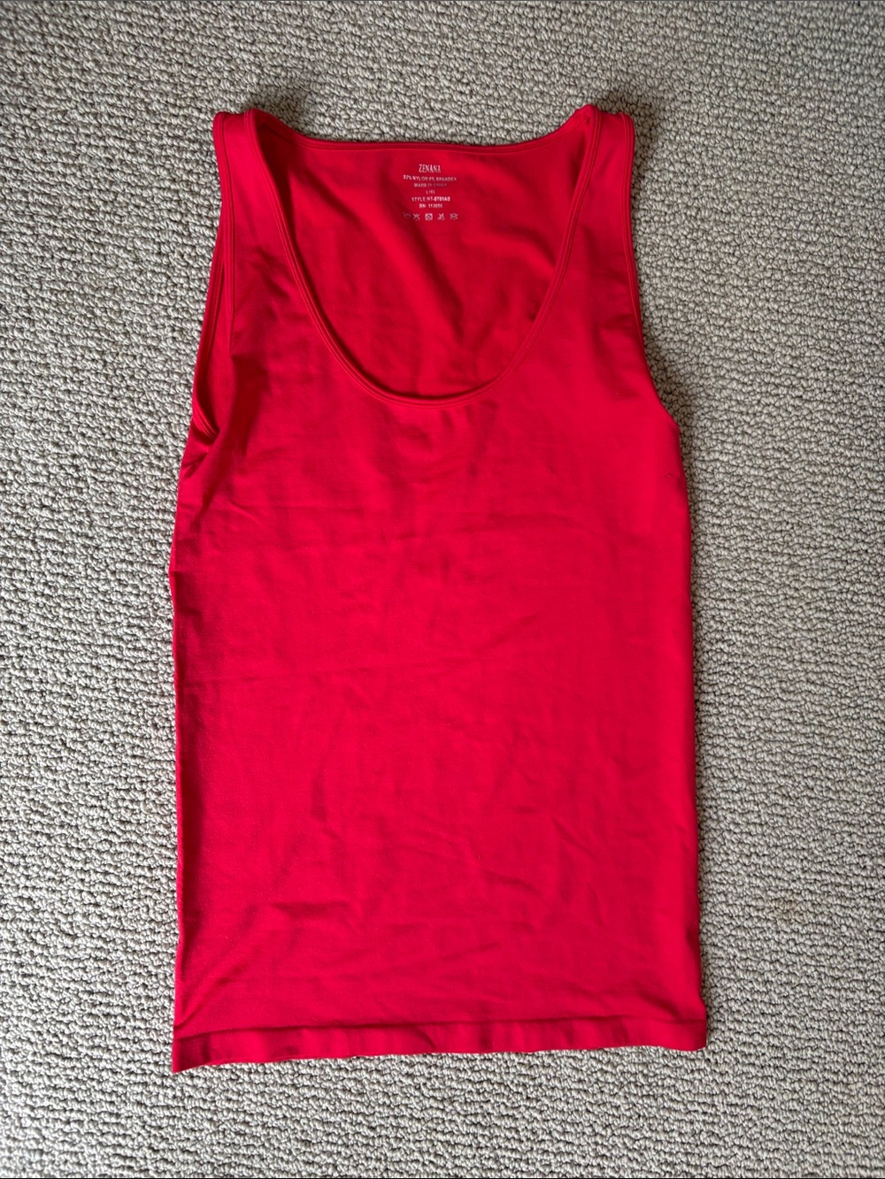 Zenana Outfitters Red Scoop Neck Tank Top